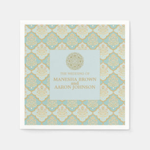 Papel TURQUESA INDIA - Servilleta de cóctel de boda