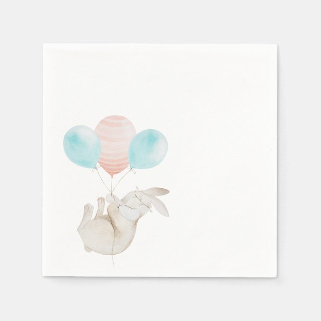 Papel Un conejito lindo que sostiene la servilleta de pa (Anverso)