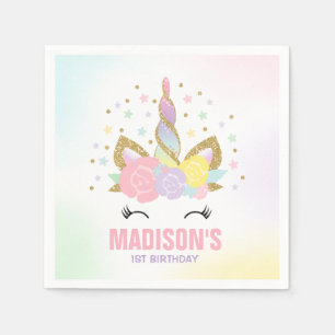 Papel Unicornio caprichoso de la servilleta de la fiesta