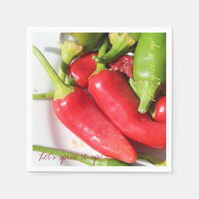 Papel Vamos a darle sabor Pimientos Chili Servilleta de  (Anverso)