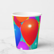 Vasos de cumpleaños con diseño de globos