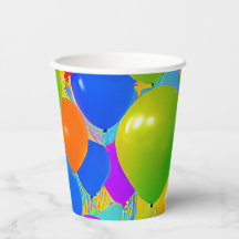 Vasos de cumpleaños con diseño de globos
