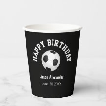 Vasos de Cumpleaños con Tema de Fútbol para Mesa