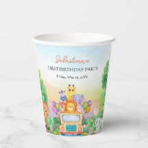 Vasos de Cumpleaños Safari Ride Jungle Fun Style