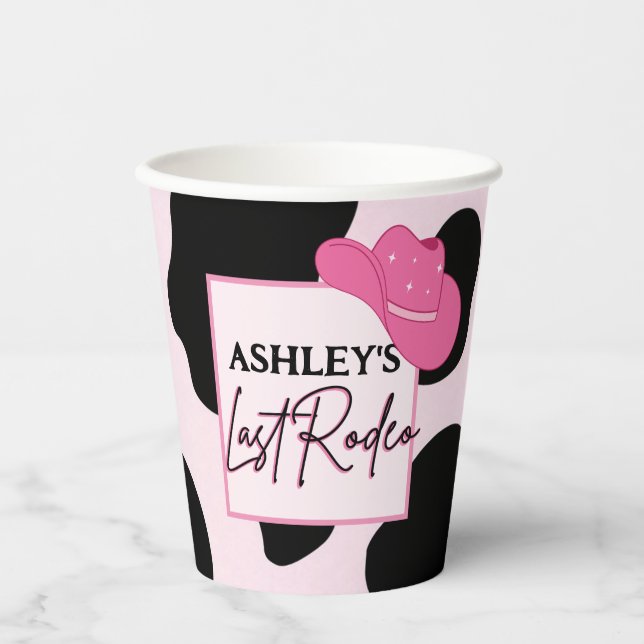 Papel Vasos Personalizados para Fiesta de Último Rodeo d (Anverso)