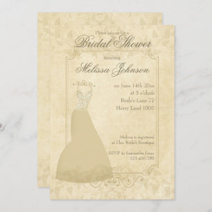 Papel ventilado beige claro Invitación a ducha de 