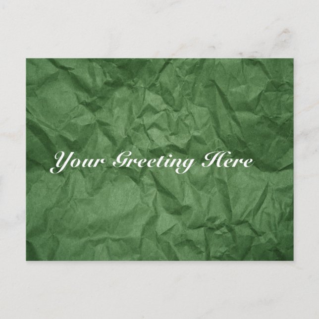 Papel verde en bruto Textura postal vacía (Anverso)