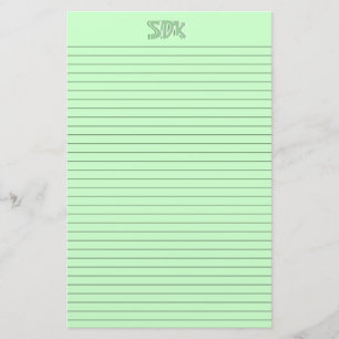 Papel verde Monograma líneas opcionales