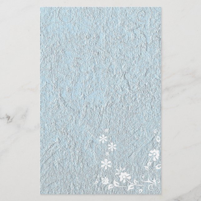 Papel viejo de estacionamiento Flor blanca azul (Anverso)