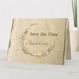 Papel viejo y rústico Guardar la tarjeta de fecha