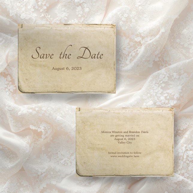 Papel viejo y rústico Guardar la tarjeta de fecha (Subido por el creador)