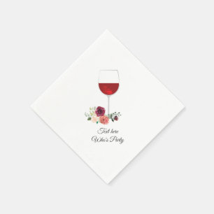 Papel vino tinto, cumpleaños de adulto, boda, servilleta