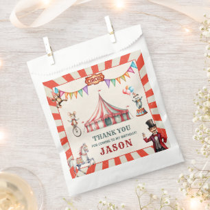 Papel Vintage Circus Carnival Bolsa de cumpleaños