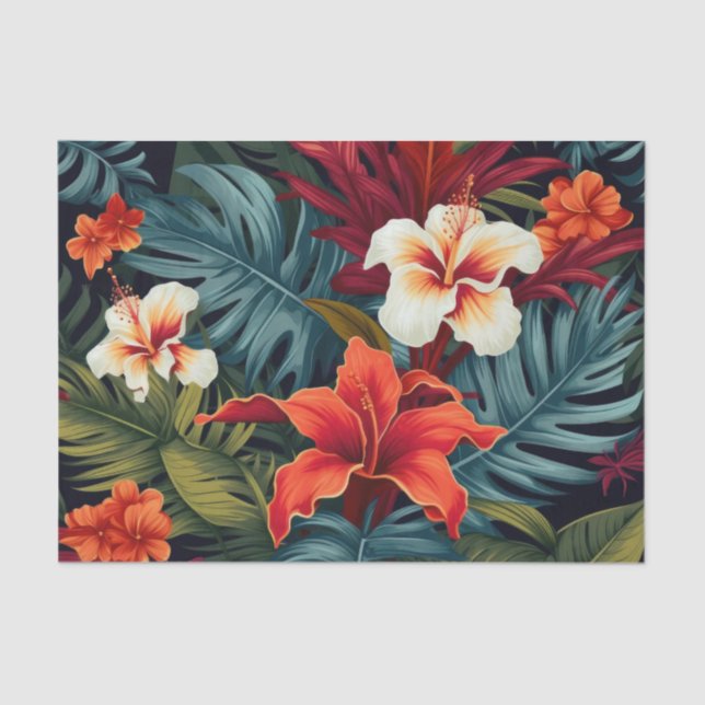 Papel vintage de descomposición floral botánica (Anverso)