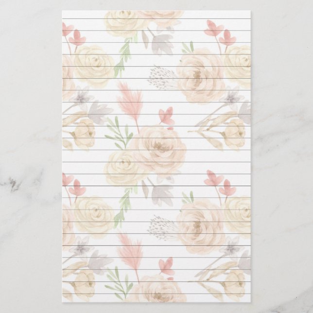 Papel vintage de estacionamiento floral (Anverso)