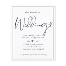 Papel volador de presupuesto azul oscuro invitació