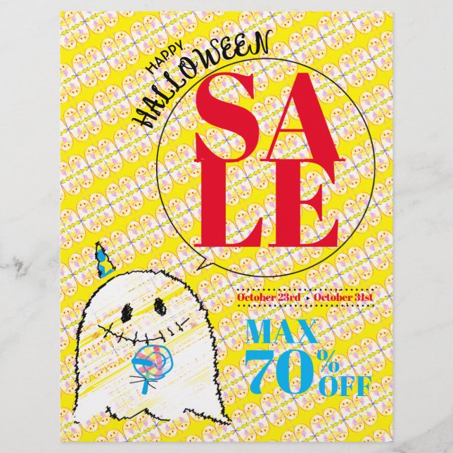 Papel volante de la venta de Halloween (Frente)