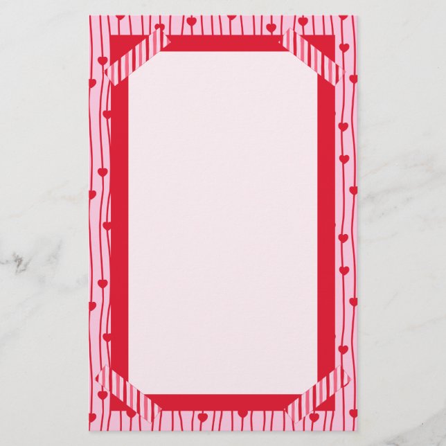 Papel Washi de Corazón Rayado Papelería de Amor (Anverso)