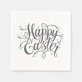 Papel Whimsical Happy Easter Calligraphy | Servilleta de