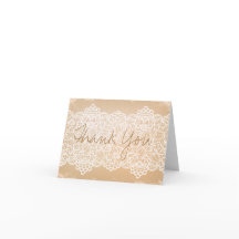 Papel y encaje, tarjetas de agradecimiento