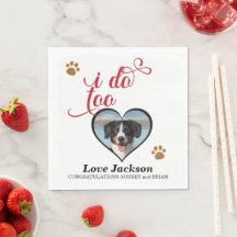 ¡Yo también! Servilleta de boda con foto de tus pe