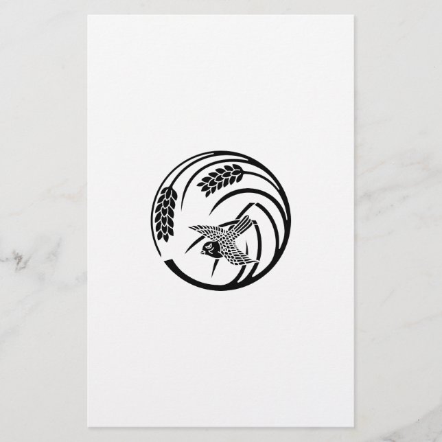 PAPELERÍA 一本稲の丸に雀 (Anverso)