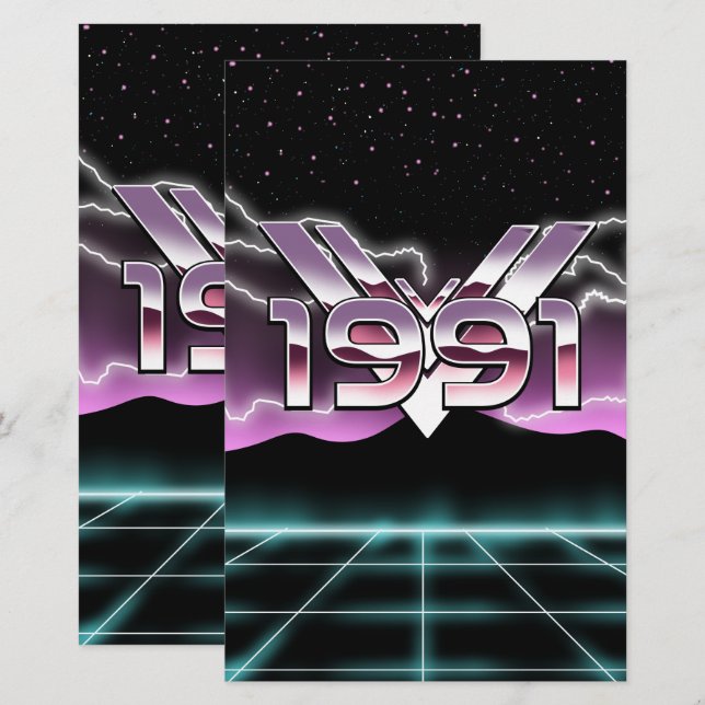 Papelería 1991 Tech noir (Anverso / Reverso)