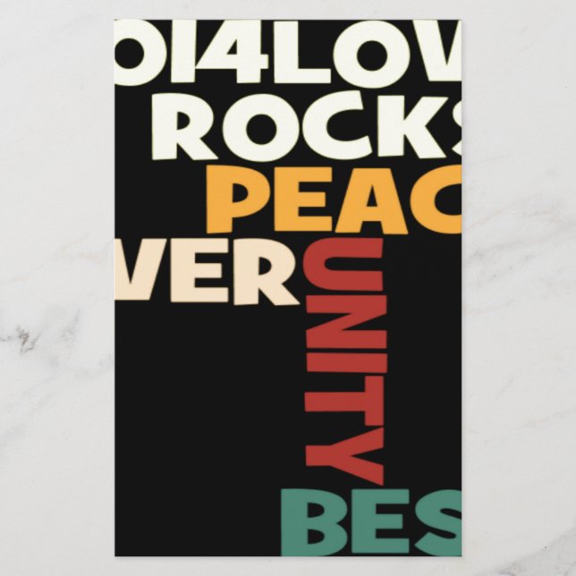 Papelería 2014 Love Rocks Peace Art Print (Anverso)