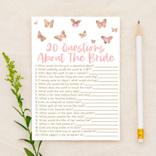 Papelería 20 Preguntas Sobre El Juego De La Ducha Bridal
