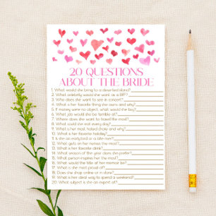 Papelería 20 Preguntas Sobre El Juego De La Ducha Bridal