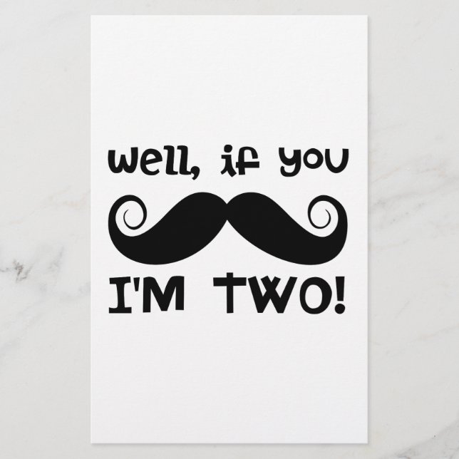 Papelería 2.º bigote de cumpleaños (Anverso)