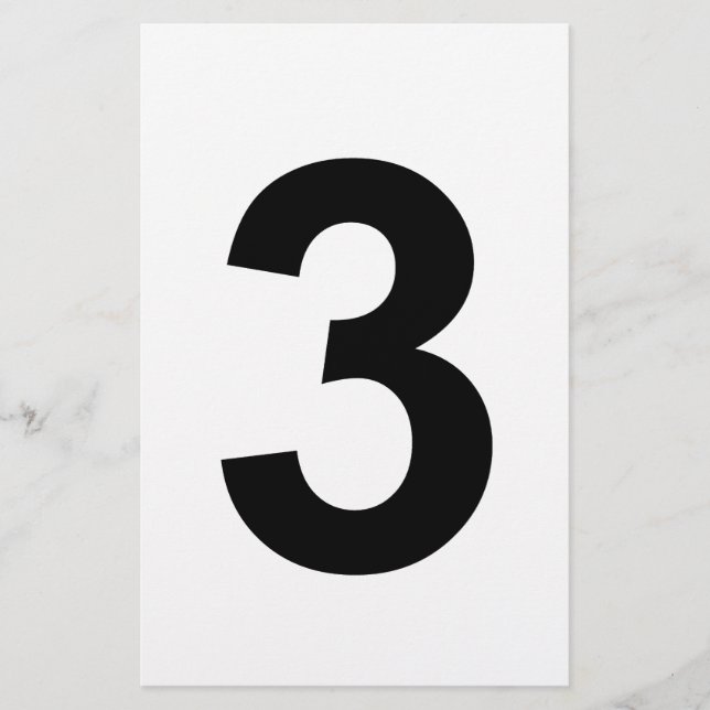 Papelería 3 - número tres (Anverso)