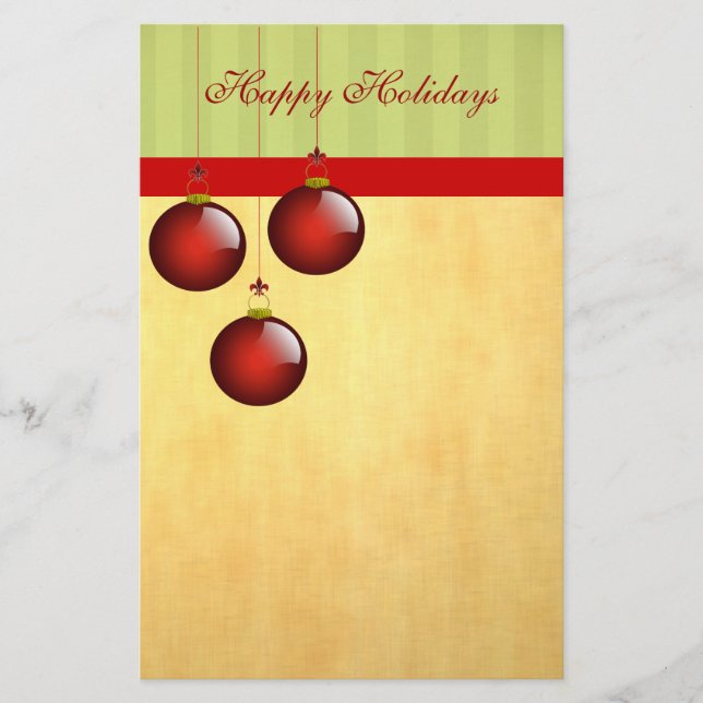 Papelería 3 Ornamentos rojos (Anverso)