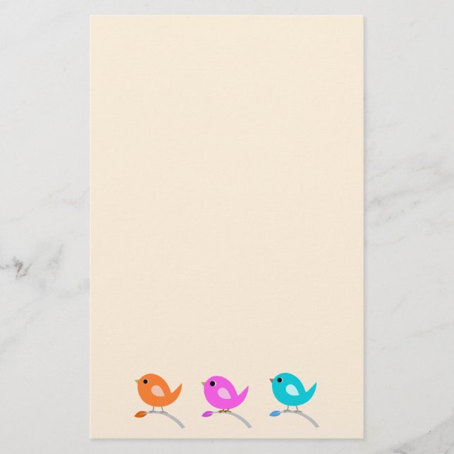 Papelería 3 pájaros lindos (Anverso)
