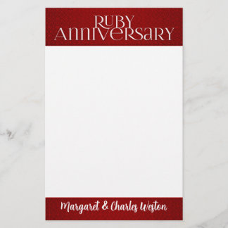 Papelería 40.º Boda de Ruby Annivsersary con nombre