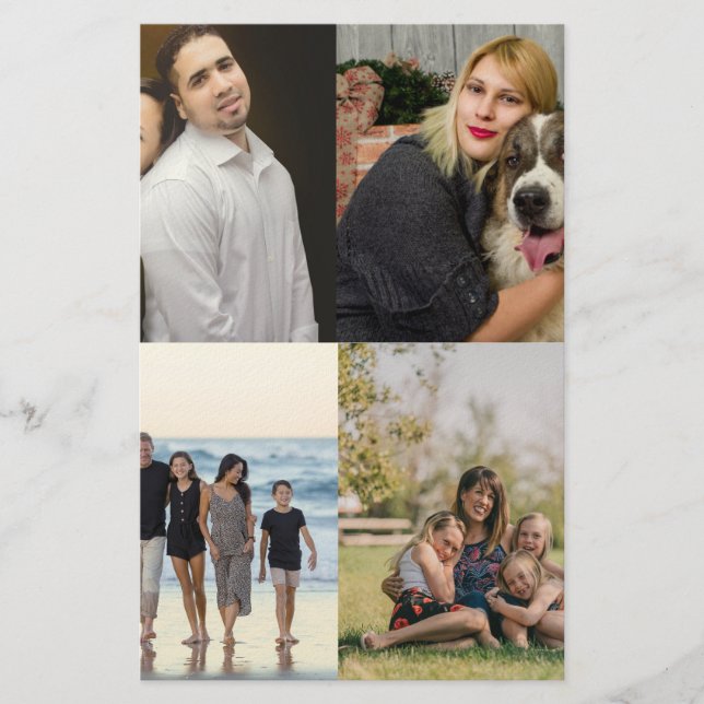 Papelería  4 Family Photo Collage Custom (Anverso)