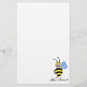 Papelería Abeja Cuidada De Acuarela Con Sonrisa Feliz