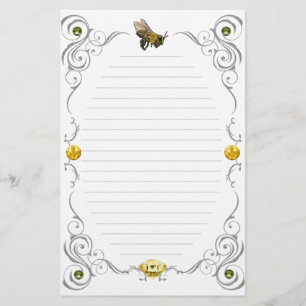 Papelería Abeja de la miel de la voluta alineada