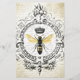 Papelería Abeja reina MODERNA del francés del VINTAGE