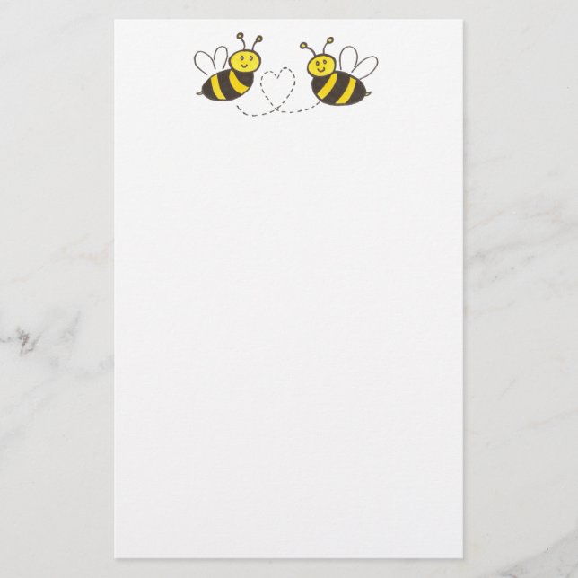 Papelería Abejas con corazón (Anverso)