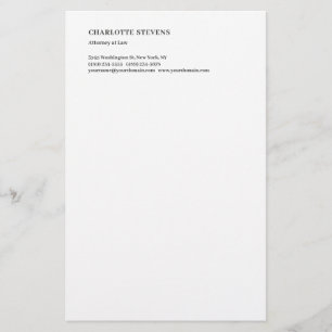 Papelería Abogado Elegante Minimalista Simple Tendencia