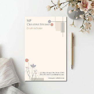 Papelería Abstract Pastel Design: Modern Florals & Geometry