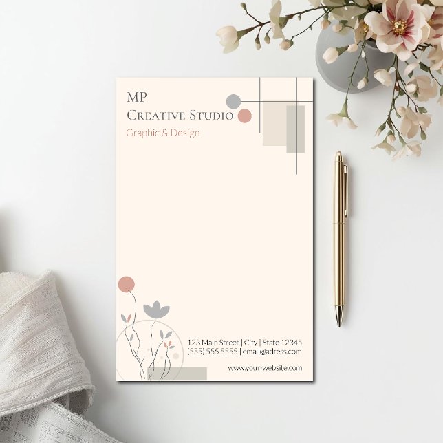 Papelería Abstract Pastel Design: Modern Florals & Geometry  (Subido por el creador)
