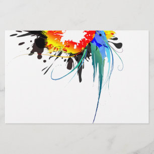 Papelería Abstract Wild Parrot Paint Splatters