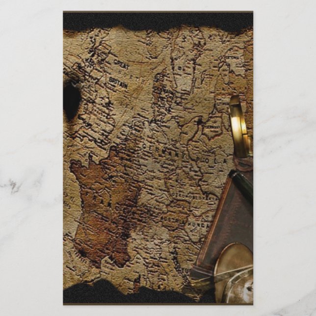 Papelería Accesorios para viajes en tiempo de vapor, mapa, b (Anverso)