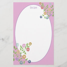 Papelería Acentuación Floral Azul Y Púrpura Rosa