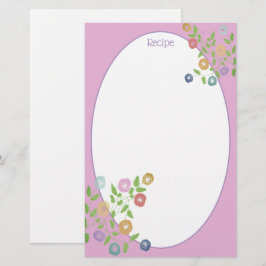 Papelería Acentuación Floral Azul Y Púrpura Rosa