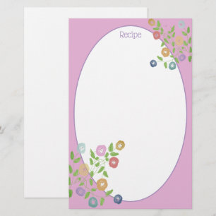 Papelería Acentuación Floral Azul Y Púrpura Rosa