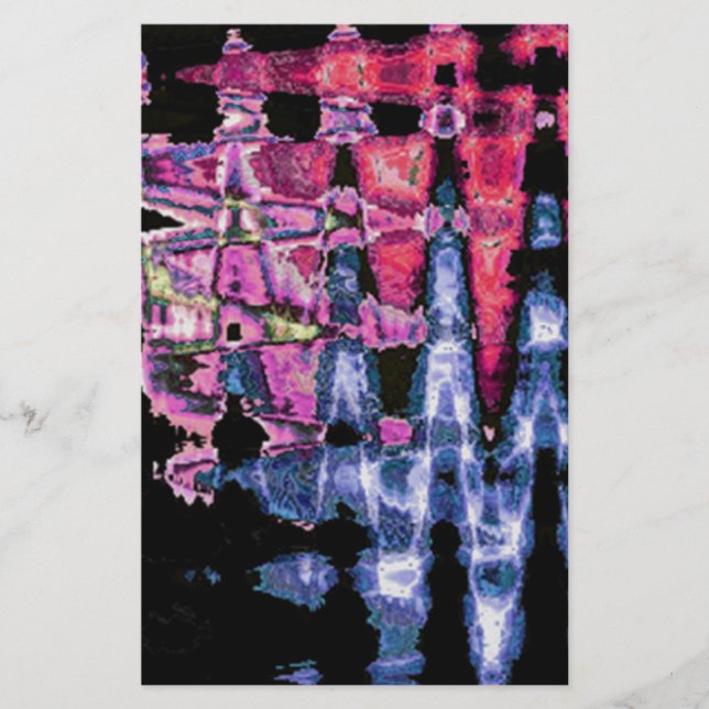 Papelería Achempong Modern Synthwave: Rosa Azul Abstracto   (Anverso)