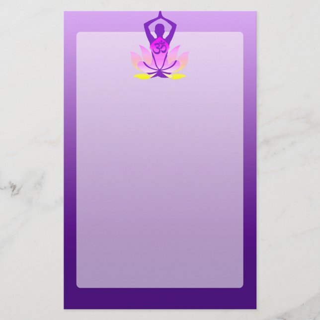Papelería Actitud vibrante de la yoga de OM Lotus de la (Anverso)